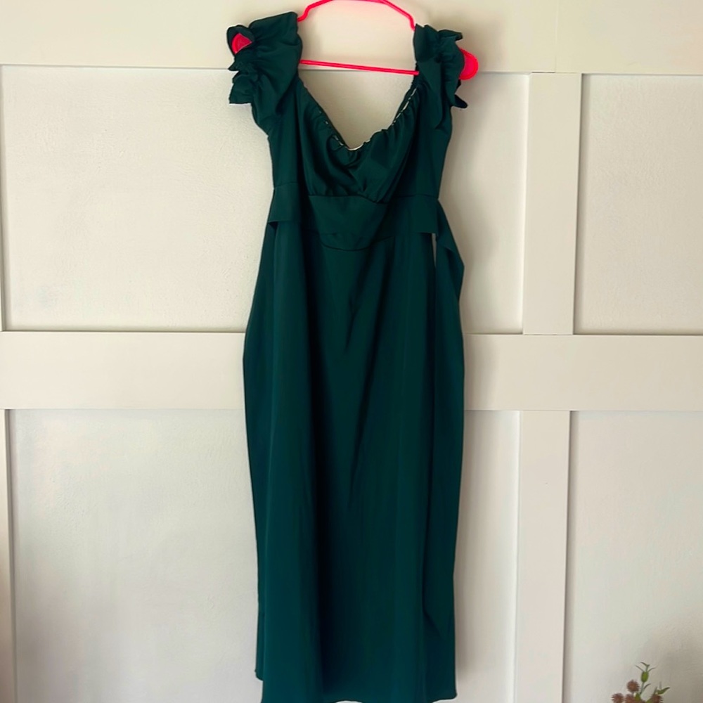 Off the shoulder satin dress